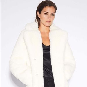Apparis Ivory faux fur coat